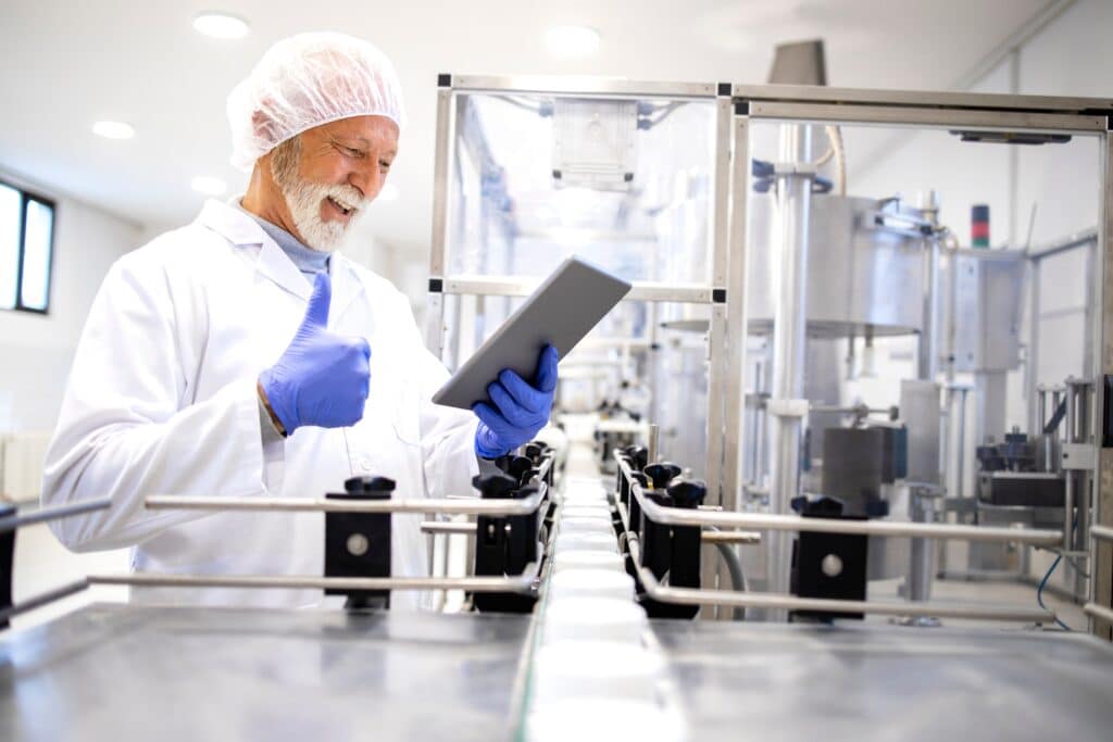 Lab technician doing Thumb up in the lab